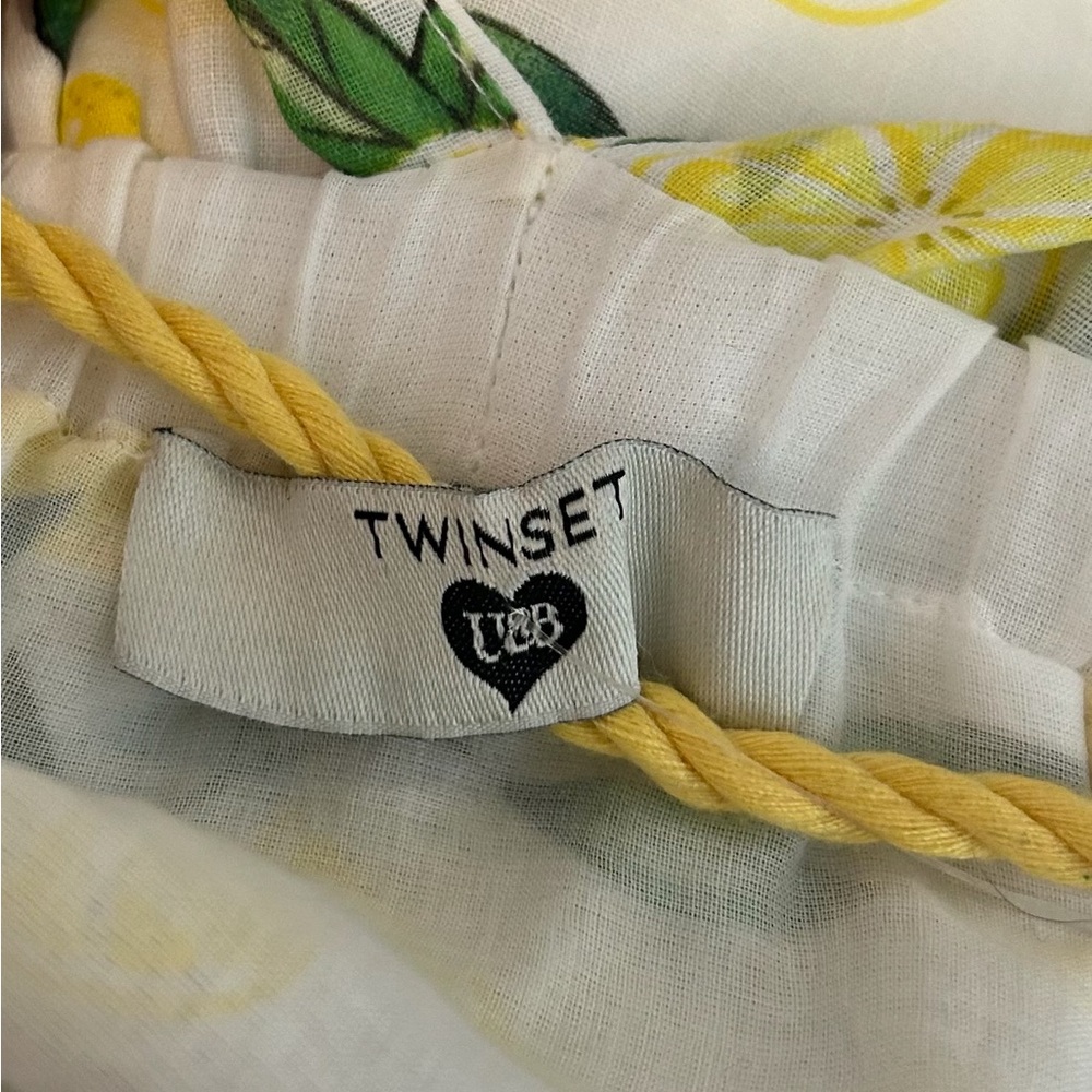 Twinset Milano Ramie Lemons Braided Strap Rope Belt Maxi Dress, Size S - Picture 5 of 8